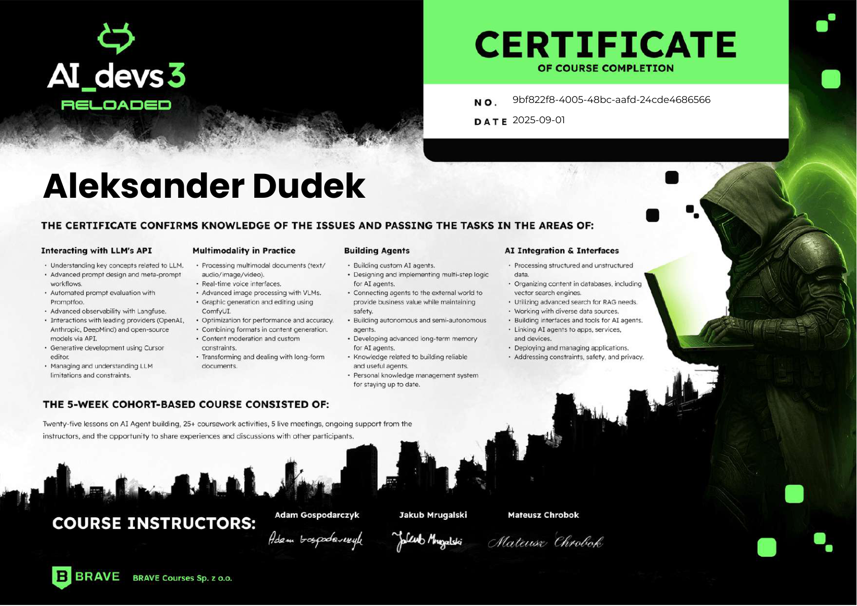 AI Devs certificate scan